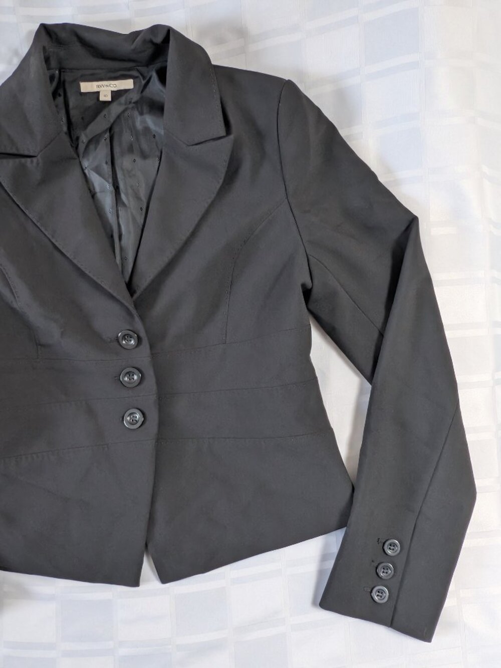 RW&CO WOMEN'S GRAY BLAZER BUSINESS JACKET FASHION FORMAL WEAR SIZE 10 STYLE - Picture 4 of 16